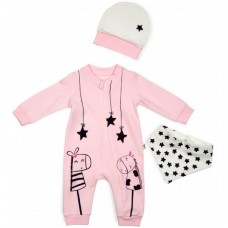 Чоловічок Tongs з шапочкою і слюнявчиком (2171-68G-pink) Чоловічок Tongs з шапочкою і слюнявчиком (2171-68G-pink)