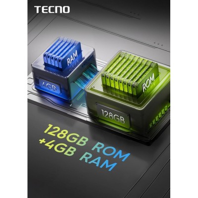 Смартфон TECNO Spark Go 1 (KL4) 6.67" 3/128ГБ, 2SIM, 5000мА•год, Startrail Black