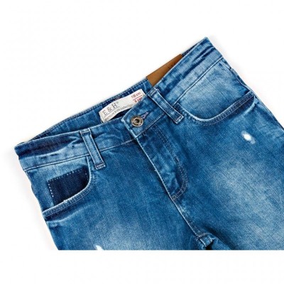 Штани дитячі Breeze джинсові з потертостями (OZ-18606-152B-blue)