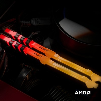 Модуль пам'яті для комп'ютера DDR4 16GB (2x8GB) 3000 MHz Fury Beast RGB Kingston Fury (ex.HyperX) (KF430C15BBAK2/16)