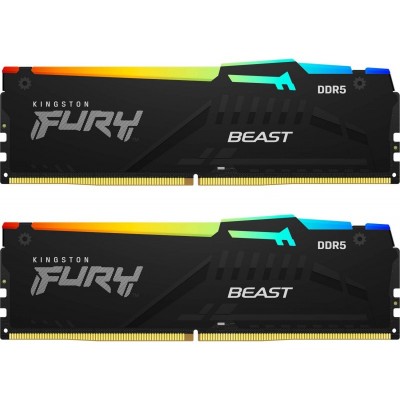 Пам'ять ПК Kingston DDR5 16GB KIT (8GBx2) 5600 FURY Beast RGB