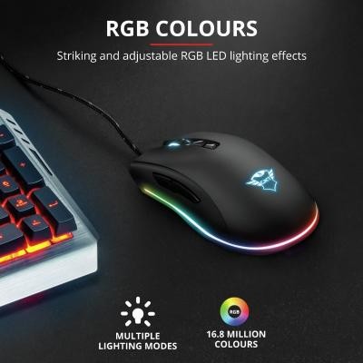 Мышка Trust GXT 900 Qudos RGB Gaming USB Black (23400)