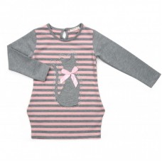 Плаття Breeze в смужку з котиком (8185-134G-pink) Плаття Breeze в смужку з котиком (8185-134G-pink)