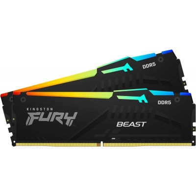 Пам'ять ПК Kingston DDR5 16GB KIT (8GBx2) 6000 FURY Beast RGB