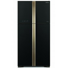 Холодильник з верхньою мороз. HITACHI R-W610PUC4GBK, 176х75х86см, 4 дв., Х- 365л, М- 144л, A+, NF, Інвертор, Чорне скло