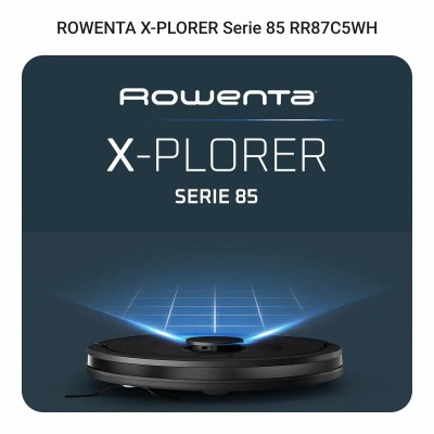 Робот-пилосос Rowenta миючий X-Plorer Serie 85, 6000ПаВт, h=9.7см, 0.26л, конт пил -0.29л, автон. робота до 270хв, чорний