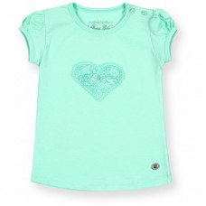 Футболка дитяча Breeze з серцем з мережив (7444-74G-mint) Футболка дитяча Breeze з серцем з мережив (7444-74G-mint)