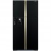 Холодильник с верхней мороз. HITACHI R-W720FPUC1XGBK, 184х75х91см, 4 дв., Х- 426л, М- 156л, A+, NF, Інвертор, Чорне скло
