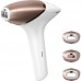 Фотоепілятор Philips Lumea IPL 9900 Series, акумуляторний , кіл-ть спалах.-450000, 2-4 см2, насадок-3, футляр, біло-золотий