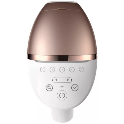 Фотоепілятор Philips Lumea IPL 9900 Series, акумуляторний , кіл-ть спалах.-450000, 2-4 см2, насадок-3, футляр, біло-золотий