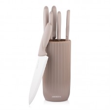 Набір ножів з блоком Ardesto Gemini, 7 предметів, нержавіюча сталь, пластик, бежевий Набір ножів з блоком Ardesto Gemini, 7 предметів, нержавіюча сталь, пластик, бежевий
