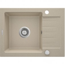 Мийка кухонна Deante Zorba, граніт, прямокутник, з крилом, 580х440х164мм, чаша - 1, накладна, пісок Мийка кухонна Deante Zorba, граніт, прямокутник, з крилом, 580х440х164мм, чаша - 1, накладна, пісок