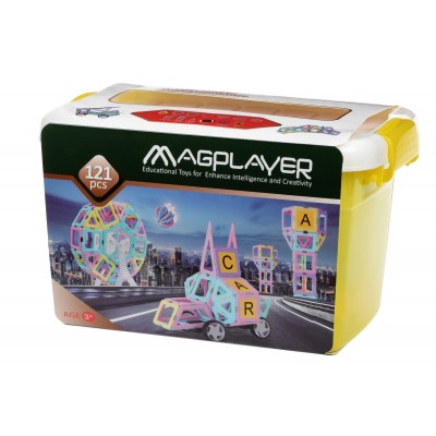 Конструктор Magplayer магнітний набір бокс 121 ел.