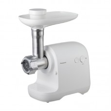 М'ясорубка Panasonic, 1700Вт, 3кг/мин, 3 решітки, насадка для ковбас, пластик, білий М'ясорубка Panasonic, 1700Вт, 3кг/мин, 3 решітки, насадка для ковбас, пластик, білий