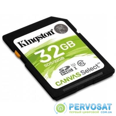 Карта памяти Kingston 32GB SDHC class 10 UHS-I U3 Canvas Select (SDS/32GB)