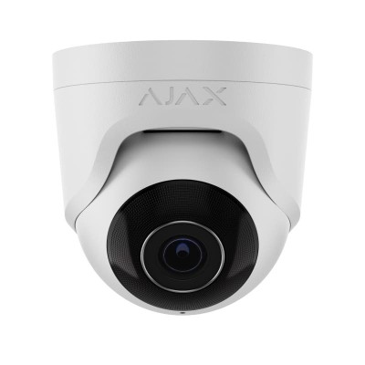 IP-Камера дротова Ajax TurretCam, 5мп, 2.8мм, Poe, True WDR, IP 65, ІЧ 35м, аудіо, кут огляду 100° до 110°, купольна, біла