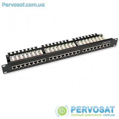 Патч-панель 19" 24 порта UTP 0.5U cat.5e с менеджментом кабеля Hypernet (PP-UTP24-WMR-05U)