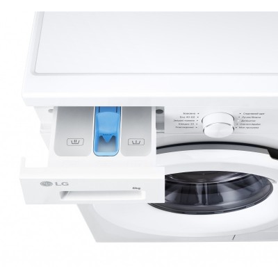 Пральна машина LG фронтальна, 6кг, 1200, В, 44см, дисплей, пара, інвертор, білий Пральна машина LG фронтальна, 6кг, 1200, В, 44см, дисплей, пара, інвертор, білий