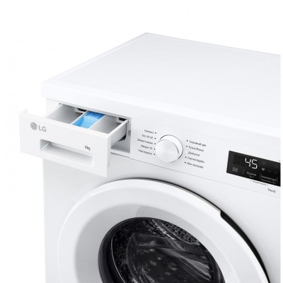 Пральна машина LG фронтальна, 6кг, 1200, В, 44см, дисплей, пара, інвертор, білий Пральна машина LG фронтальна, 6кг, 1200, В, 44см, дисплей, пара, інвертор, білий