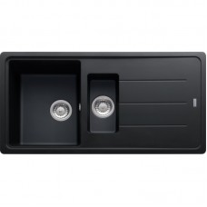 Мийка кухонна Franke Basis фраграніт, прямокут., з крилом, 970х500х200мм, чаша - 2, врізна, онікс