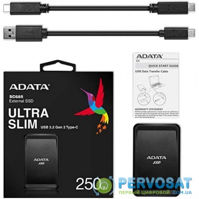 Накопитель SSD USB 3.2 250GB ADATA (ASC685-250GU32G2-CBK)