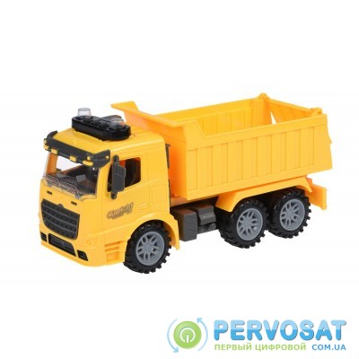 Same Toy Машинка инерционная Truck Самосвал (желтый) со светом и звуком