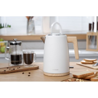 Електрочайник Ardesto EKL-F420WWD, 1.7л, метал, мат, Strix, білий