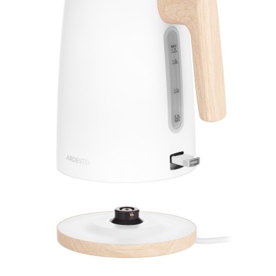 Електрочайник Ardesto EKL-F420WWD, 1.7л, метал, мат, Strix, білий