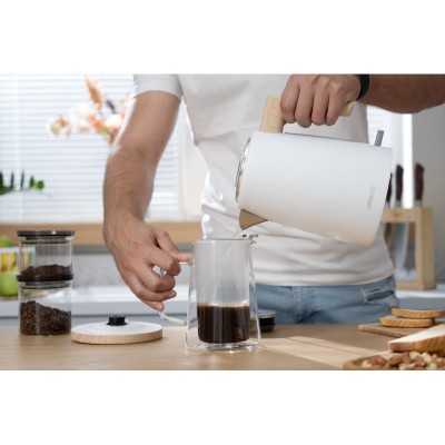 Електрочайник Ardesto EKL-F420WWD, 1.7л, метал, мат, Strix, білий