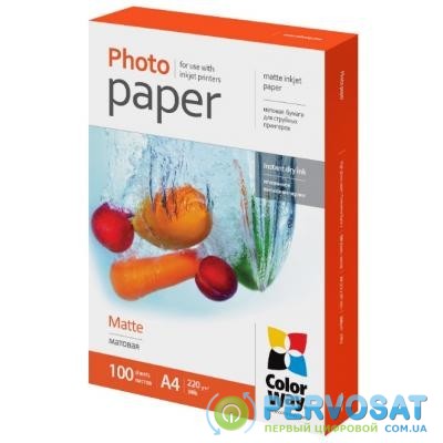Бумага ColorWay A4, 220г, matte, 100л (PM220100A4)
