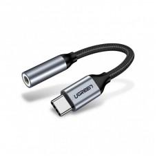 Перехідник Ugreen Type-C M to 3.5mm F Audio Adapter 10 сm AV142 (Gray) (30632)