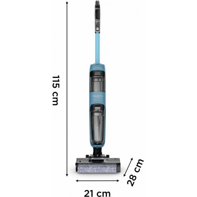 Пилосос Rowenta безпровідний миючий X-Clean 2, 120Вт, конт пил -0.44л, конт для води-0.73л, автон. робота до 35хв, вага-5кг, НЕРА, чорно-блакитний