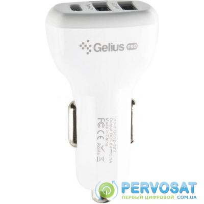 Зарядное устройство Gelius Pro Hubl GP-CC02 2USB+Type-C 3.1A White (71431)