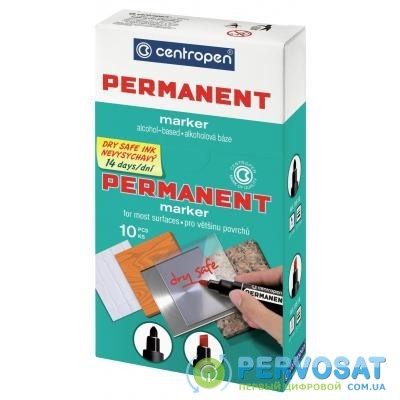 Маркер Centropen Permanent Dry Safe 8510 2,5 мм, round tip, black (8510/01)