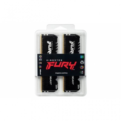 Модуль памяти для компьютера DDR4 32GB (2x16GB) 3200 MHz Fury Beast RGB Kingston Fury (ex.HyperX) (KF432C16BB1AK2/32)