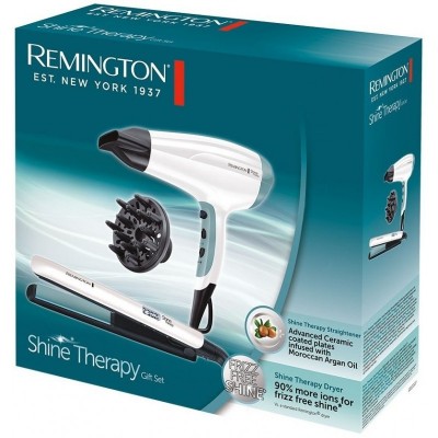 Подарунковий набір фен + випрямляч Remington S8500GP Shine Therapy GiftPack