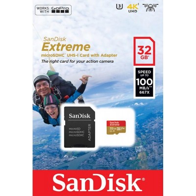 SanDisk Extreme microSD V30 A1 UHS-I U3[SDSQXAF-032G-GN6AA]