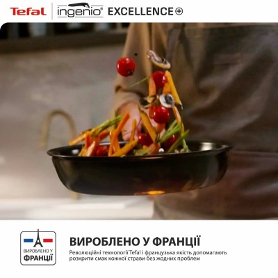 Набір посуду Tefal Ingenio Excellence+, 3 предмети, алюміній, нержавіюча сталь, бакеліт, чорний Набір посуду Tefal Ingenio Excellence+, 3 предмети, алюміній, нержавіюча сталь, бакеліт, чорний