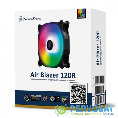 SilverStone Корпусной вентилятор Silver Stone Air Blazer AB120R-ARGB 120мм, ARGB, полупрозрач.,черн.рамка