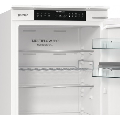 Холодильник Gorenje вбудований з нижн. мороз., 177x69x55см, 2 двері,252(76)л, А+, NF+, Зона св-ті, Диспл, Wi-Fi, Біли