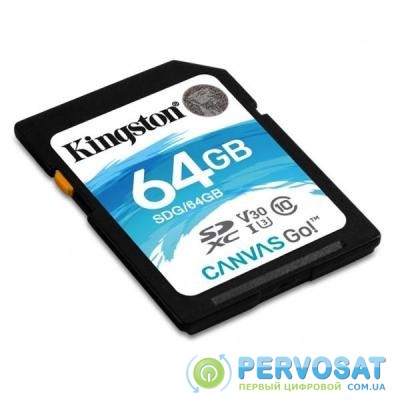 Карта памяти Kingston 64GB SDXC class 10 UHS-I U3 Canvas Go (SDG/64GB)