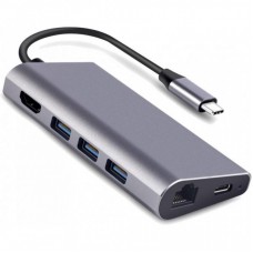 Перехідник Dynamode USB3.1 Type-C to HDMI, 3хUSB3.0, RJ45, USB Type-C Female, SD (Dock-USB-TypeC-HDMI-USB3.0-RJ45) Перехідник Dynamode USB3.1 Type-C to HDMI, 3хUSB3.0, RJ45, USB Type-C Female, SD (Dock-USB-TypeC-HDMI-USB3.0-RJ45)