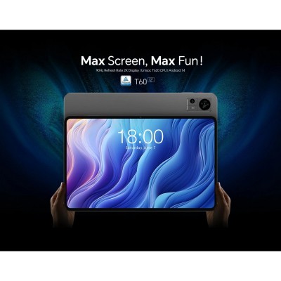 Планшет Teclast T60 12" 8ГБ, 256ГБ, LTE, 8000мА•год, Android, сірий