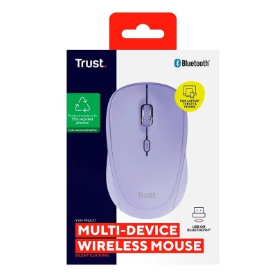 Миша Trust Yvi+ Compact Multi-Device, WL/BT/USB-A, фіолетовий