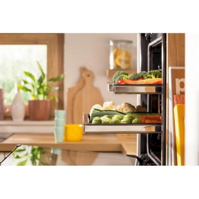 Духова шафа Gorenje електрична, 77л, A+, пара, дисплей, готування на різних рівнях, нерж