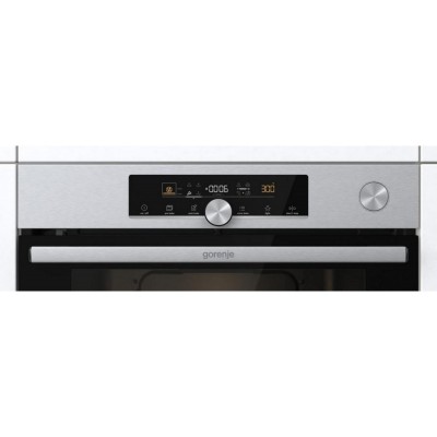 Духова шафа Gorenje електрична, 77л, A+, пара, дисплей, готування на різних рівнях, нерж