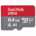 Карта памяти SANDISK 64GB microSDXC class 10 UHS-I A1 Ultra Android (SDSQUAR-064G-GN6IA)