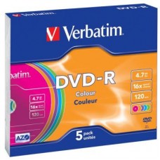 Диск DVD Verbatim 4.7Gb 16X Slim case 5 шт Color (43557) Диск DVD Verbatim 4.7Gb 16X Slim case 5 шт Color (43557)