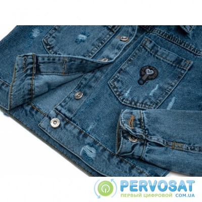 Пиджак Toontoy джинсовый с потертостями (6108-116G-blue)