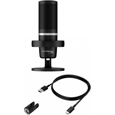 Мікрофон геймінговий HyperX DuoCast, Omni/Bi, USB-A, 2м, NGenuity, RGB, чорний
